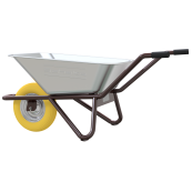 Wheelbarrow | Polier type 24 | mounted | deep pan 90 l with wire insert | without pan support with PU wheel